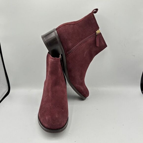 Cole Haan Addie Block Heel Bootie, Dark Garnet Maroon, Size 8B New - Picture 6 of 9